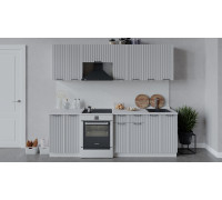 Кухонный гарнитур «Кимберли» длиной 240 см, белый, сноу