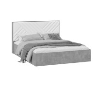 Кровать с ПМ «Хилтон» Тип 1,1600 (с подъемным механизмом),ателье светлый, белый