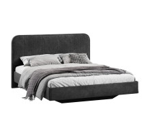 Кровать без ПМ «Тиффани» 140 Тип 1 (без подъемного механизма), микровелюр Wellmart Graphite