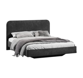 Кровать без ПМ «Тиффани» 140 Тип 1 (без подъемного механизма), микровелюр Wellmart Graphite