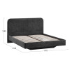 Кровать без ПМ «Тиффани» 160 Тип 1 (без подъемного механизма), микровелюр Wellmart Graphite