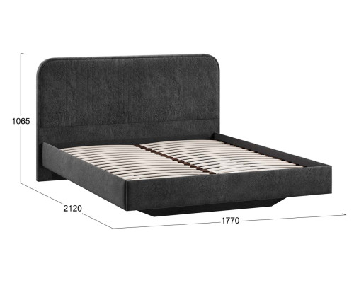 Кровать без ПМ «Тиффани» 160 Тип 1 (без подъемного механизма), микровелюр Wellmart Graphite Кровать без ПМ «Тиффани» 160 Тип 1 (без подъемного механизма), микровелюр Wellmart Graphite