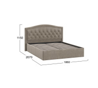 Кровать без ПМ «Адель»,1600 тип 1 (без подъемного механизма),велюр мокко темный