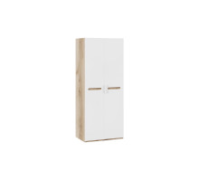 Шкаф для одежды с 2-мя дверями «Фьюжн», дуб делано, белый глянец