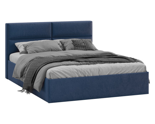 Кровать с ПМ «Глосс» Тип 1,1600 (с подъемным механизмом),микровелюр Wellmart Blue
