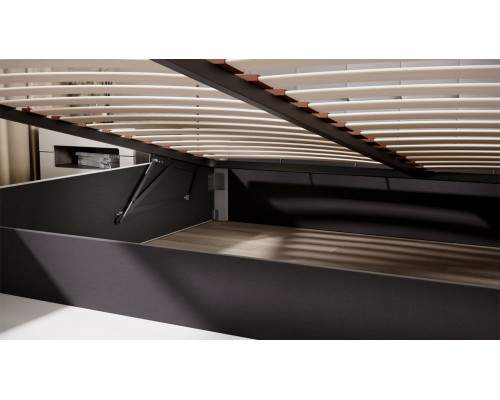 Кровать с ПМ «Эмма»,180 (с подъемным механизмом) с заглушиной, Велюр Confetti Silver