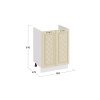 Шкаф напольный с двумя дверями (под накладную мойку) 600 «Бьянка», Белый, Дуб ваниль