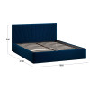 Кровать с ПМ «Эвори» Тип 1, 160 (с подъемным механизмом) с заглушиной, Велюр Confetti Blue