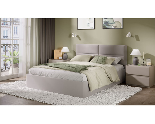 Кровать с ПМ «Глосс» 160 тип 1 (с подъемным механизмом) с заглушиной, велюр Confetti Smoke