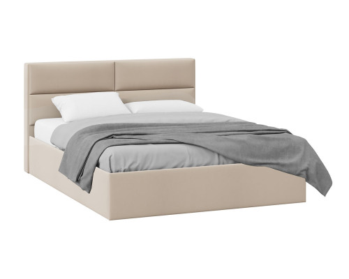 Кровать с ПМ «Глосс» тип 1,1600 (с подъемным механизмом) с заглушиной, велюр мокко светлый