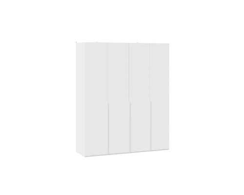 Шкаф для одежды (580) с 4 глухими дверями «Порто», белый жемчуг, белый софт