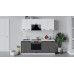 Кухонный гарнитур «Лорас» длиной 200 см со шкафом НБ, белый, холст белый, холст вулкан