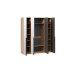 Шкаф для одежды (580) с 4 зеркальными дверями «Порто», Яблоня Беллуно, Графит