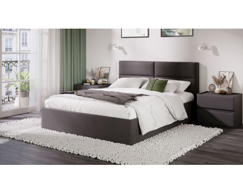 Кровать без ПМ «Глосс» 160 Тип 1 (без подъемного механизма), велюр Confetti Stone