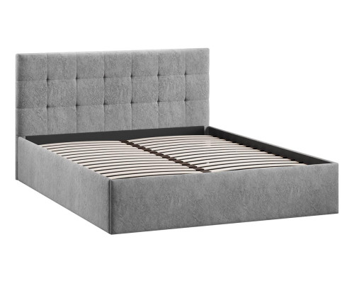 Кровать без ПМ «Джоли» 140 Тип 1 (без подъемного механизма), микровелюр Wellmart Silver Кровать без ПМ «Джоли» 140 Тип 1 (без подъемного механизма), микровелюр Wellmart Silver