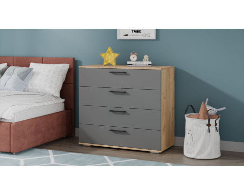 Комод «Нео», дуб крафт золотой, серый графит