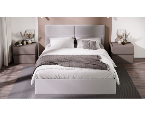 Кровать с ПМ «Глосс» Тип 1,1600 (с подъемным механизмом),велюр Confetti Silver