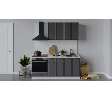 Кухонный гарнитур «Белладжио» длиной 180 см со шкафом НБ,белый, софт графит