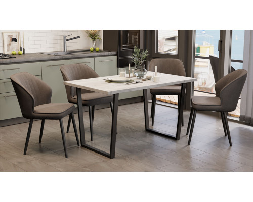 Стол обеденный «Даллас» Тип 1, Черный, Дуб Крафт белый