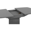 Стол обеденный раздвижной «Хилтон» Тип 1, графит матовый, стекло матовое серое