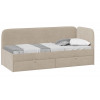 Кровать с мягкой обивкой (900) «Молли» Тип 1,Микровелюр Scandi Cream 03