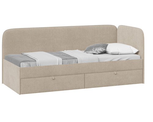 Кровать «Молли» с мягкой обивкой (900) тип 1, микровелюр Scandi Cream 03