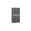 Шкаф-купе 1182 с 2  глухими дверями «Оскар Скания», ручка серебро, серый графит, дуб тортугга