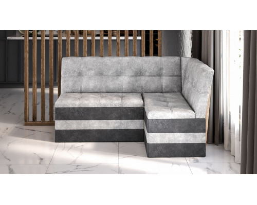 Скамья угловая «Оскар» исп. 2, микровелюр Wellmart Silver, Graphite