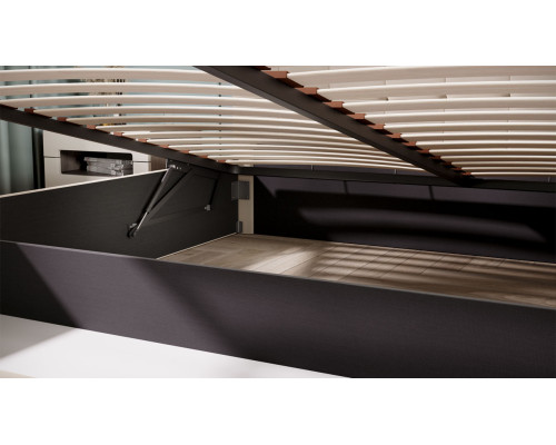 Кровать с ПМ «Эмма», 180, велюр Confetti Cream (с подъемным механизмом) с заглушиной