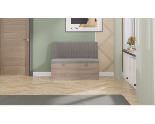 Скамья прямая «Мальта», дуб сонома трюфель, микровелюр Linea Grande 25/Connect 25 (мокко)