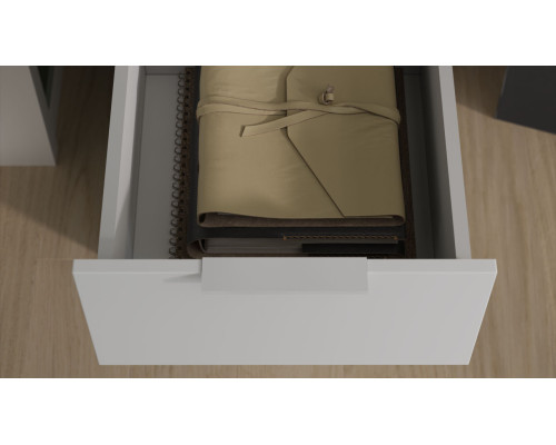 Стол письменный с тумбой универсальной «Порто», Белый Жемчуг, Яблоня Беллуно, Белый софт