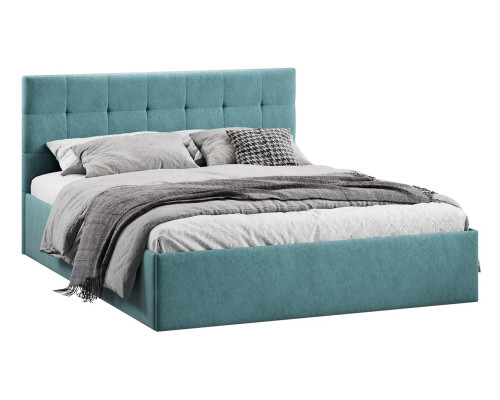 Кровать без ПМ «Джоли» 160 тип 1 (без подъемного механизма), микровелюр Wellmart Indigo Кровать без ПМ «Джоли» 160 тип 1 (без подъемного механизма), микровелюр Wellmart Indigo