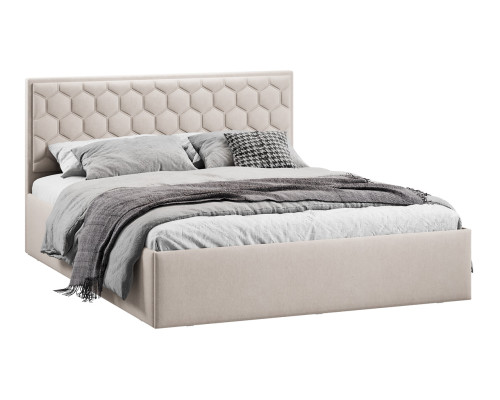 Кровать без ПМ «Порто» 180 (без подъемного механизма), велюр мокко светлый