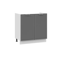 Шкаф напольный с двумя дверями (под накладную мойку) 800 «Белладжио», Белый, Софт графит