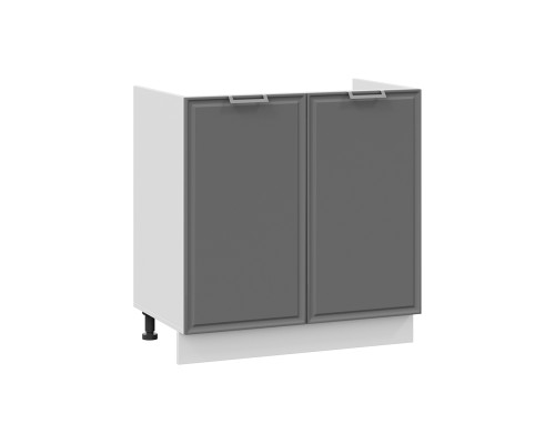 Шкаф напольный с двумя дверями (под накладную мойку) 800 «Белладжио», Белый, Софт графит