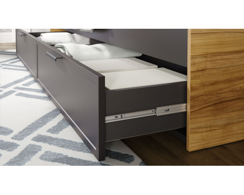 Кровать «Стелла», Серый вулкан, Фон Серый, Яблоня Беллуно