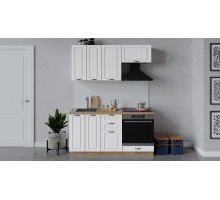 Кухонный гарнитур «Лина» длиной 160 см со шкафом НБ, Дуб Крафт золотой, Белый