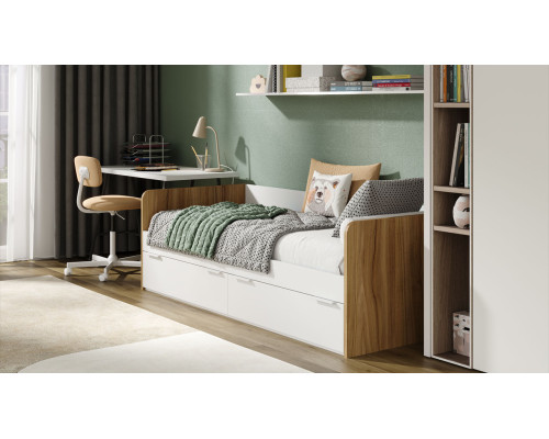 Кровать «Порто» 800, Яблоня Беллуно, Белый софт