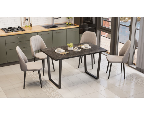 Стол обеденный «Даллас» Тип 1, Черный, Ателье темный