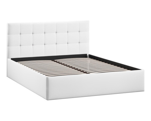 Кровать без ПМ «Джоли» 140 Тип 1 (без подъемного механизма), экокожа Polo white Кровать без ПМ «Джоли» 140 Тип 1 (без подъемного механизма), экокожа Polo white