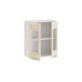 Шкаф навесной 600 c двумя дверями со стеклом «Долорес», Белый, Крем