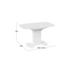 Стол обеденный «Портофино»,Белый глянец, Стекло белое