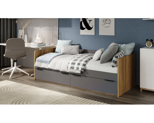 Кровать «Порто» 800, яблоня беллуно, графит софт