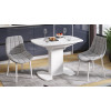 Стол обеденный «Портофино», белый глянец/стекло глянцевое белый мрамор