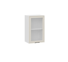 Шкаф навесной 450 c одной дверью со стеклом «Белладжио», Белый, Софт панакота