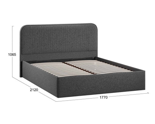 Кровать с ПМ «Тиффани» 160 тип 1 (с подъемным механизмом), микровелюр Jercy Graphite
