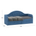 Кровать «Адель» с мягкой спинкой тип 1,велюр синий