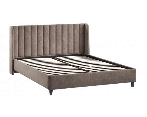 Кровать с ПМ «Шанель» 160 (с подъемным механизмом), Микровелюр Wellmart Latte