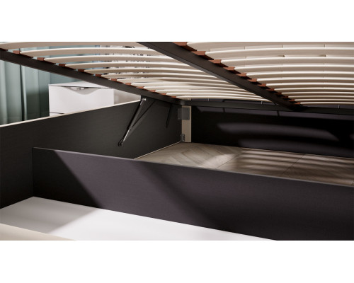 Кровать с ПМ «Эмма», 140 (с подъемным механизмом) с заглушиной, Велюр Confetti Cream