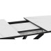 Стол обеденный раздвижной «Манхеттен» Т1, черный муар, стекло матовое белый мрамор
